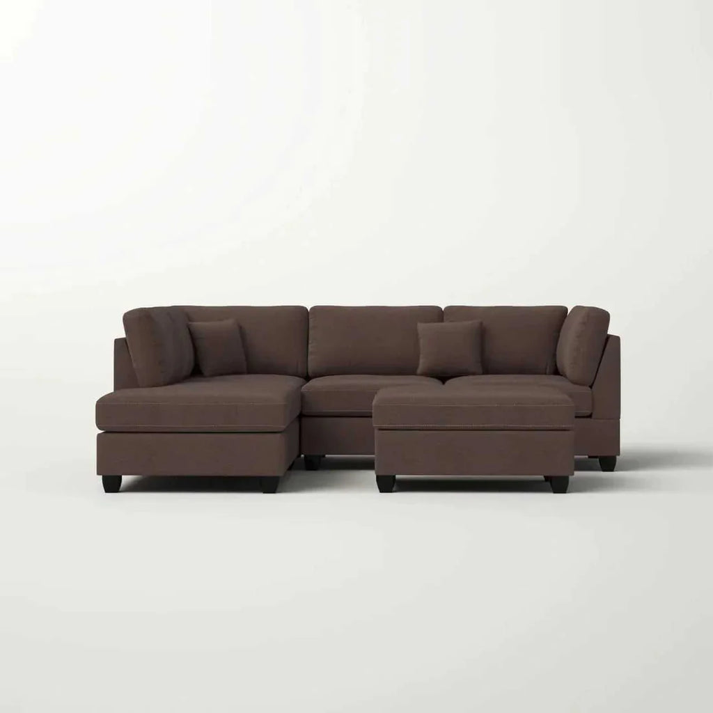 MILANO LUXE L-SHAPE SECTIONAL SOFA WITH OTTOMAN