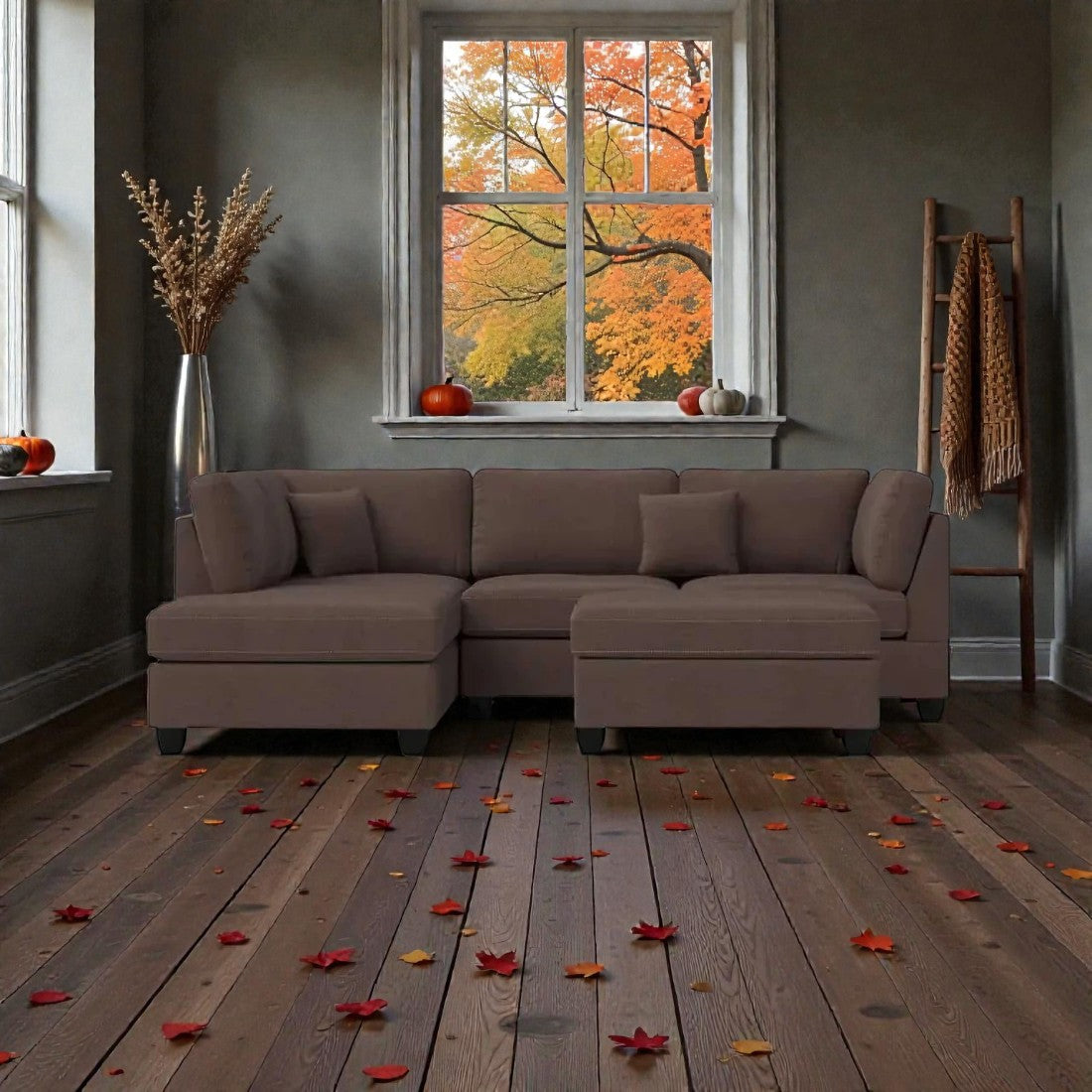 MILANO LUXE L-SHAPE SECTIONAL SOFA WITH OTTOMAN