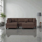 MILANO LUXE L-SHAPE SECTIONAL SOFA WITH OTTOMAN