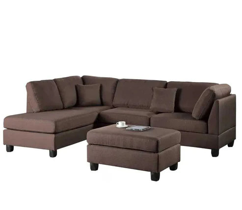 MILANO LUXE L-SHAPE SECTIONAL SOFA WITH OTTOMAN