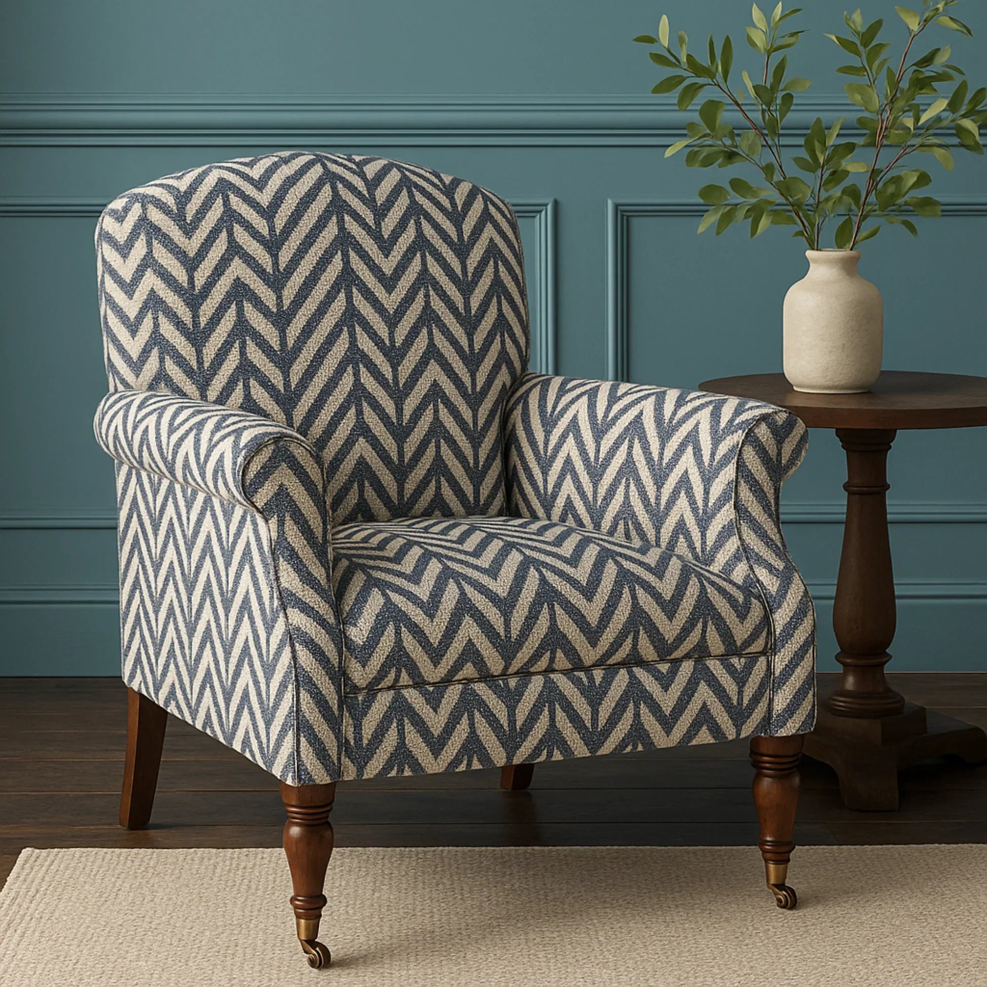 ZARA CHEVRON LUXURY ACCENT CHAIR