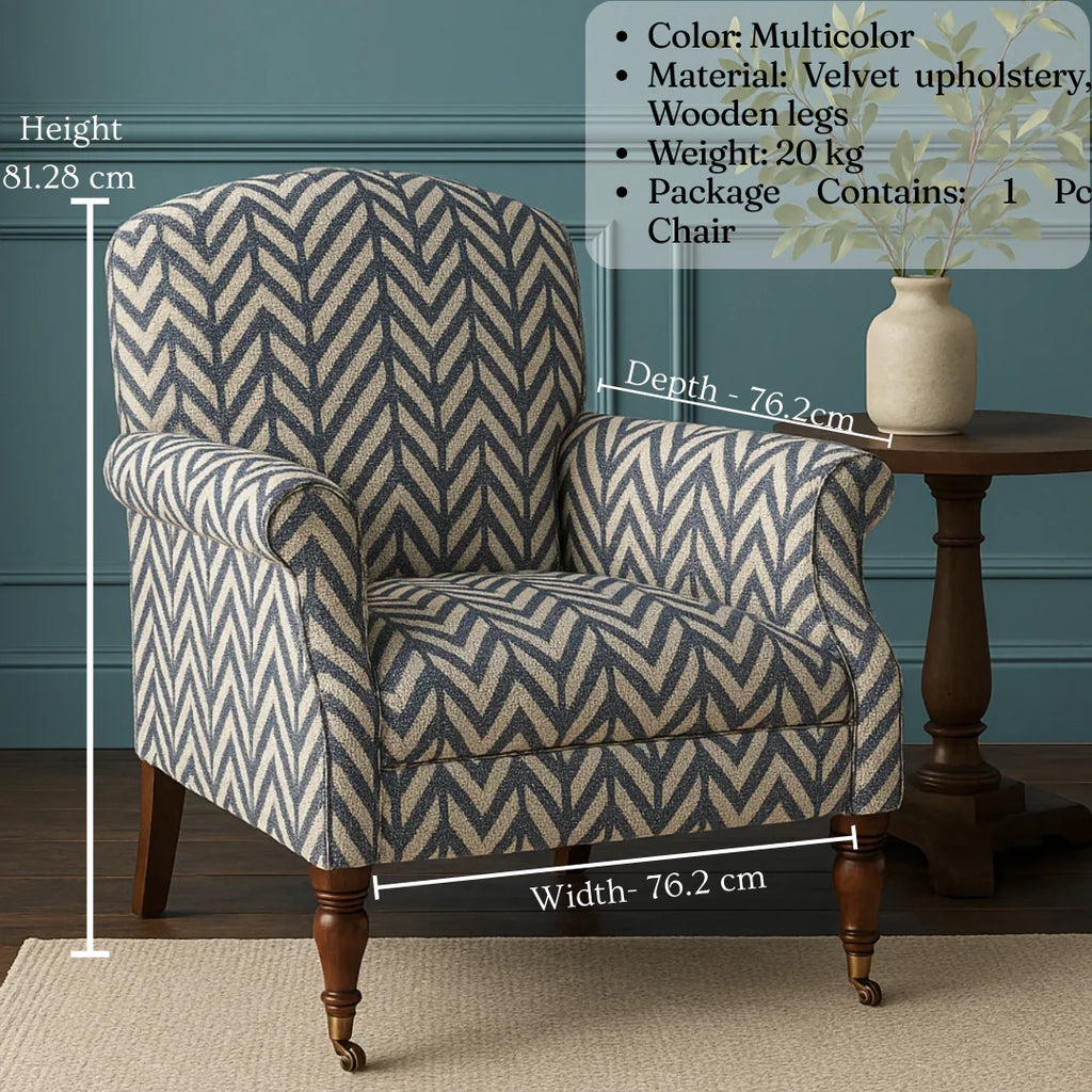 ZARA CHEVRON LUXURY ACCENT CHAIR