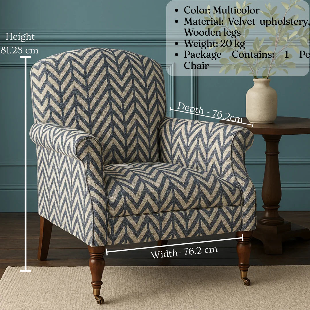 ZARA CHEVRON LUXURY ACCENT CHAIR