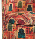 MEHER HERITAGE PRINT ACCENT CHAIR WITH OTTOMAN