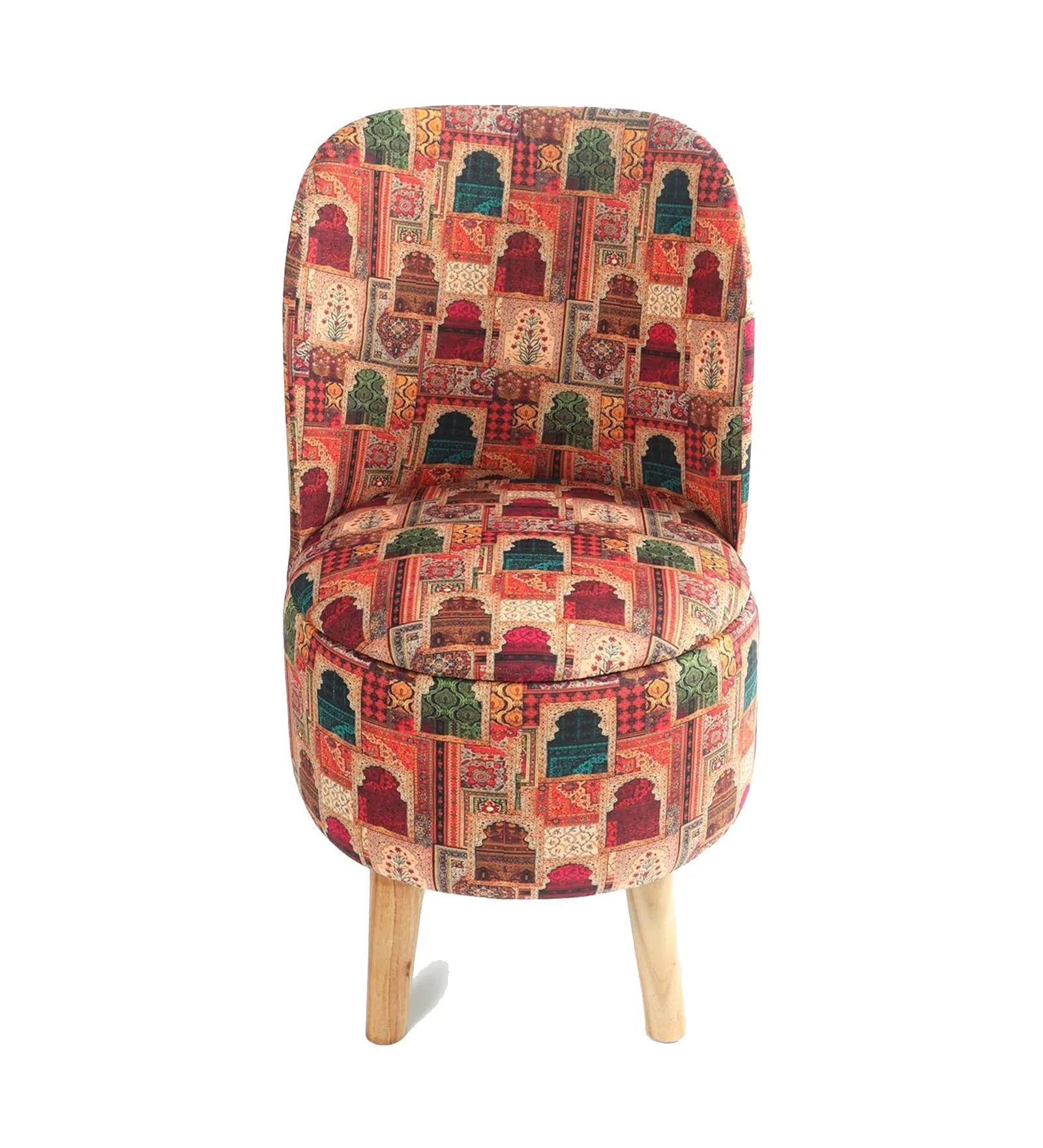 MEHER HERITAGE PRINT ACCENT CHAIR WITH OTTOMAN