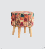 MEHER HERITAGE PRINT ACCENT CHAIR WITH OTTOMAN