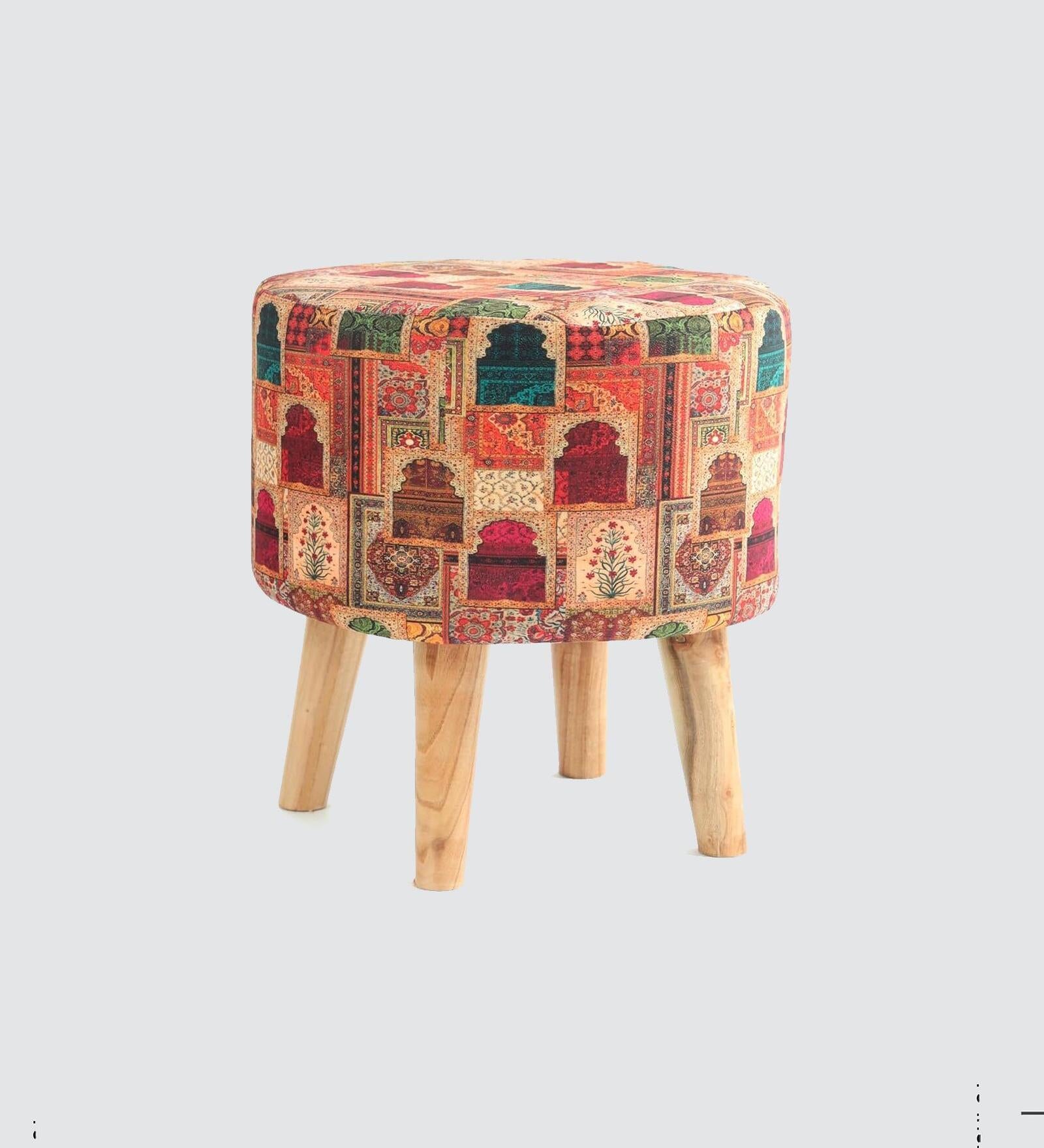 MEHER HERITAGE PRINT ACCENT CHAIR WITH OTTOMAN