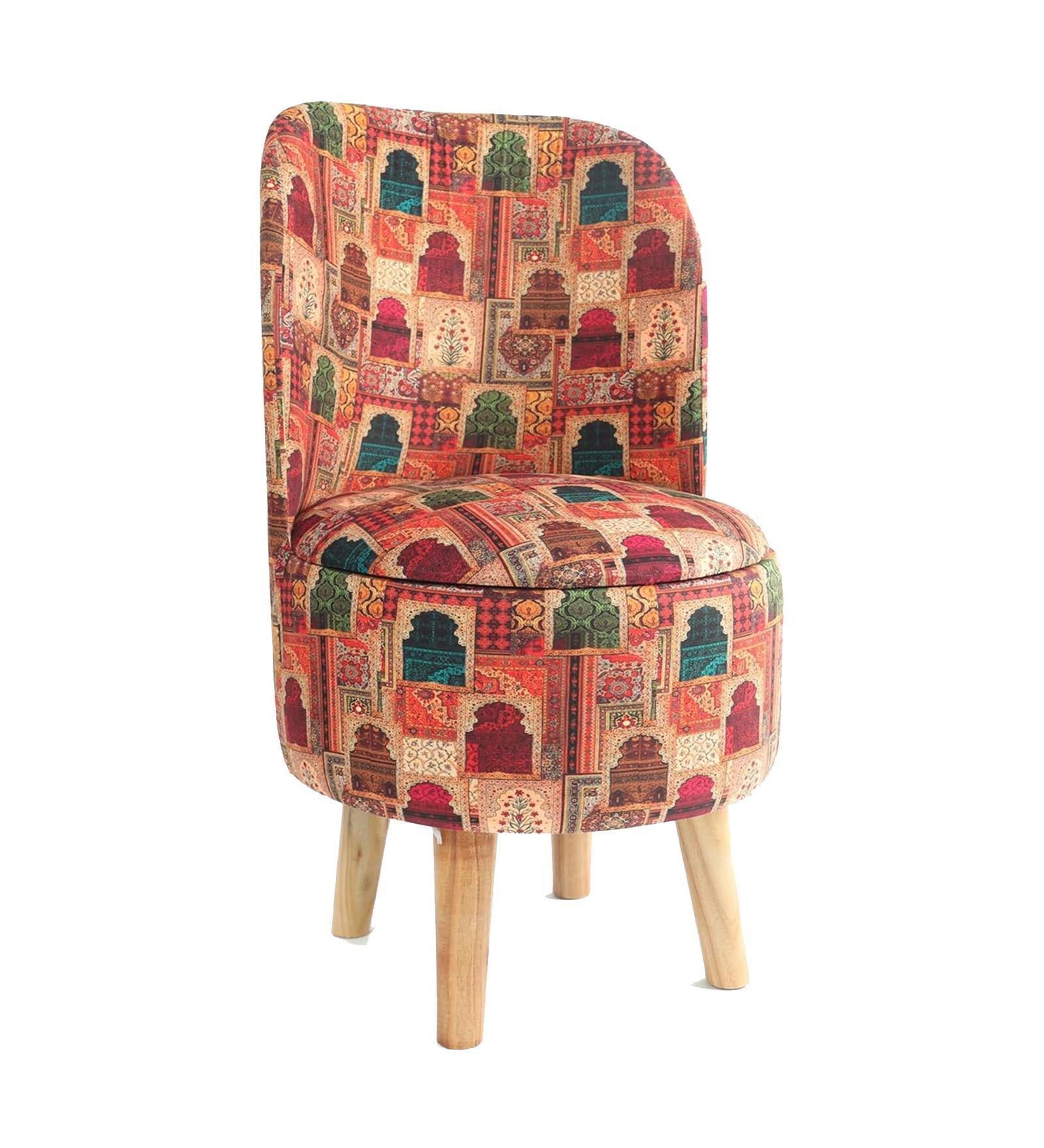MEHER HERITAGE PRINT ACCENT CHAIR WITH OTTOMAN