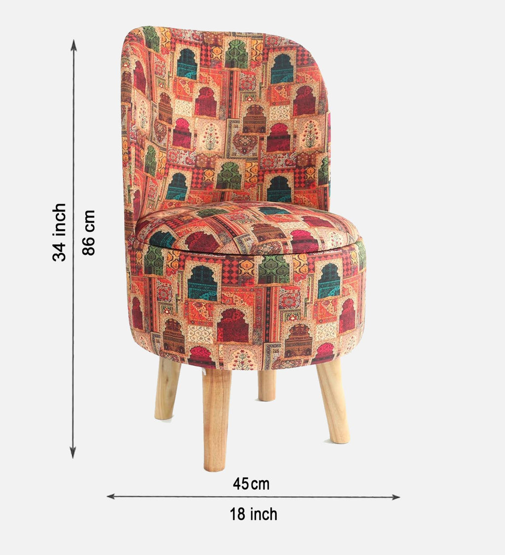 MEHER HERITAGE PRINT ACCENT CHAIR WITH OTTOMAN