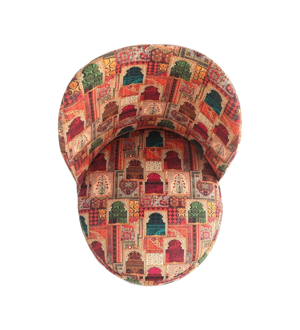 MEHER HERITAGE PRINT ACCENT CHAIR WITH OTTOMAN