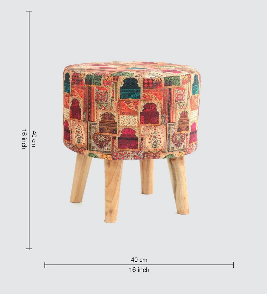 MEHER HERITAGE PRINT ACCENT CHAIR WITH OTTOMAN