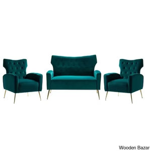 REGALIA GREEN SOFA SET 4 SEATHER