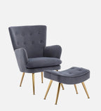 ROYALE TUFTED LOUNGE CHAIR WITH OTTOMAN